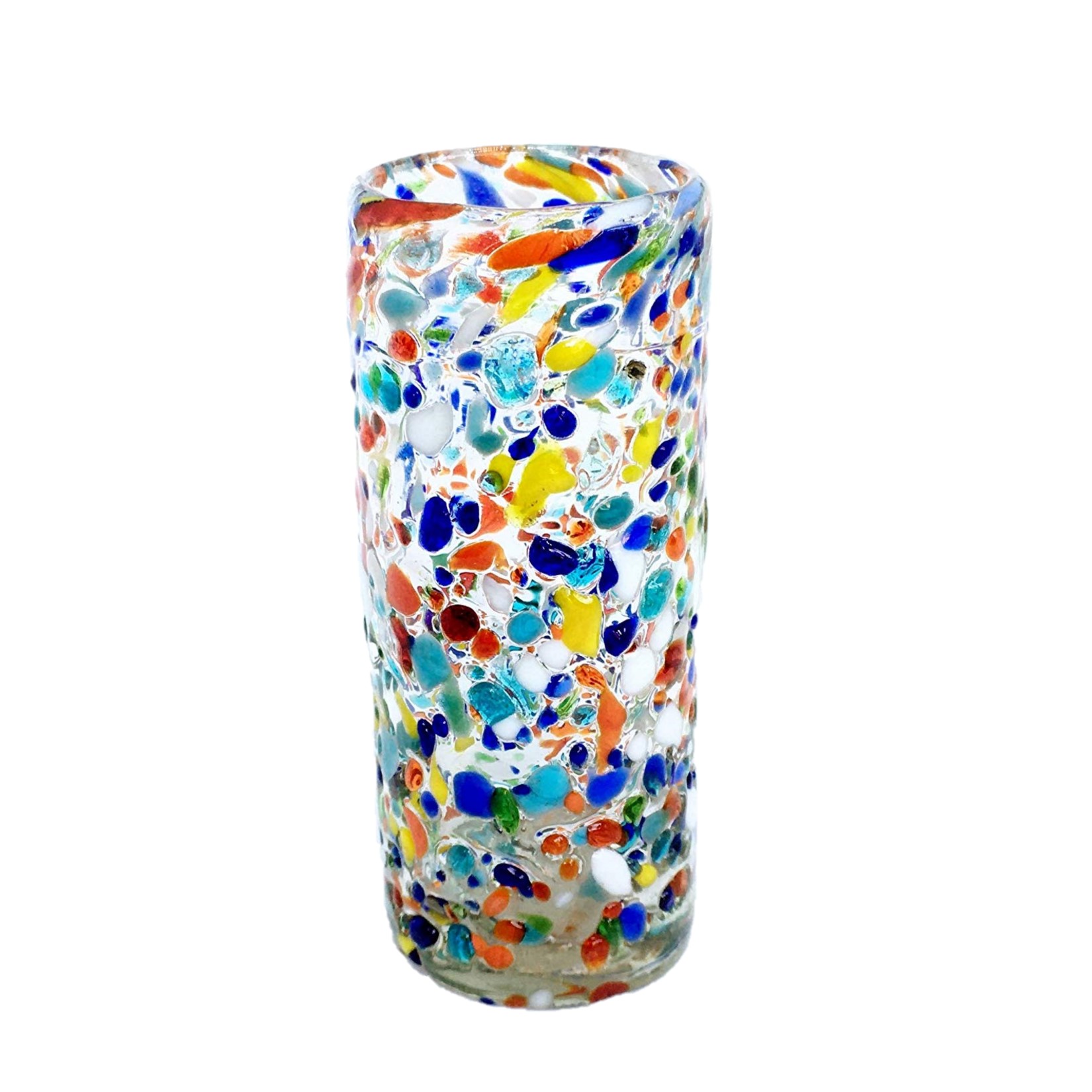 New Items / Confetti Rocks 2 oz Tequila Shot Glasses  / Sip your favorite Tequila or Mezcal with these iconic Confetti Rocks shot glasses, which are a must-have of any bar. Crafted one by one by skilled artisans in Tonala, Mexico, each glass is different from the next making them unique works of art. They feature our colorful Confetti rocks design with small colored-glass rounded cristals embedded in clear glass that give them a nice feeling and grip. These shot glasses are festive and fun, making them a perfect gift for anyone. Get ready for your next fiesta!!